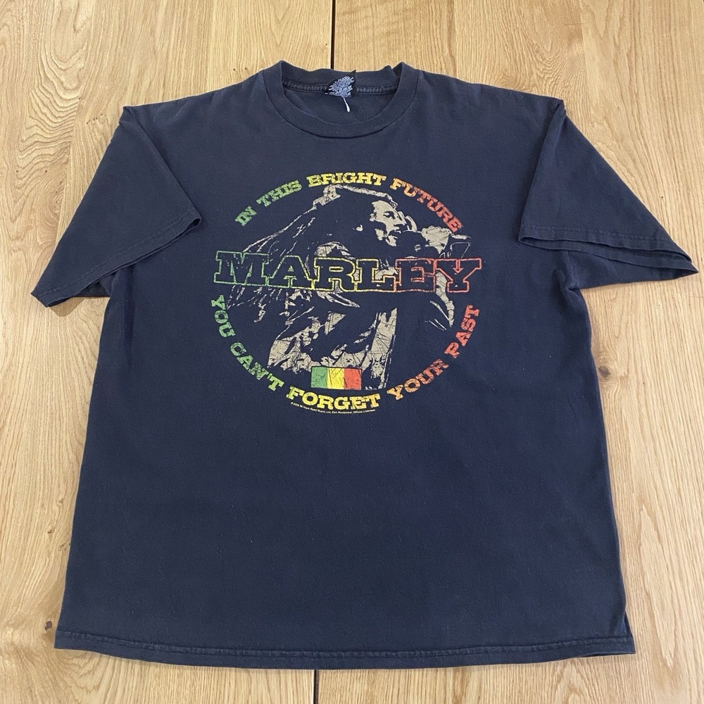 Bob Marley Zion Vintage T-shirt In This Bright Future Black Zion Tag Size XL Y2K